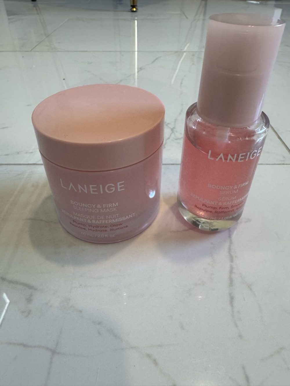 LANEIGE Bouncy & Firm Skincare Set in Soft Pink